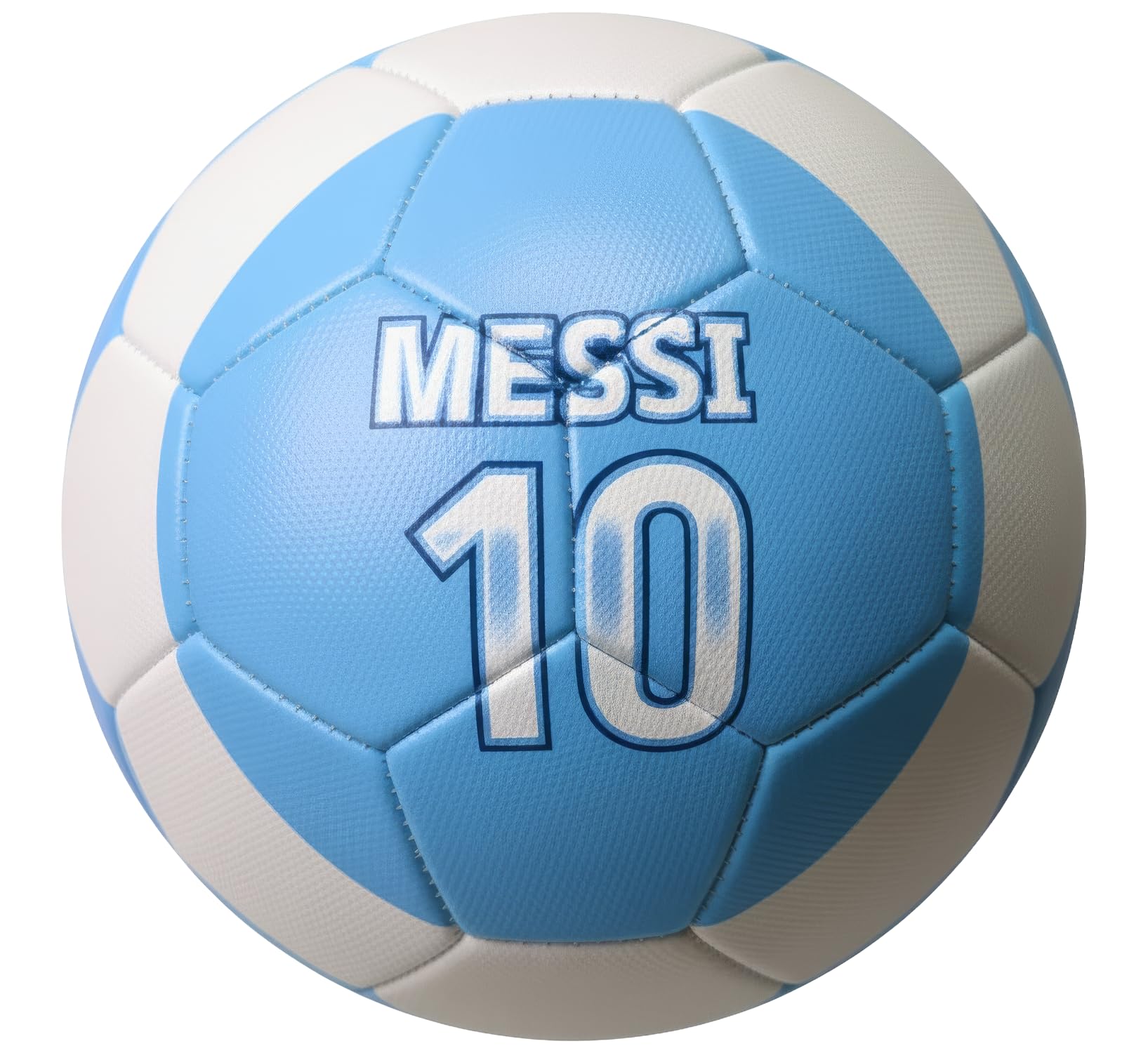 Icon Sports Licensed AFA Messi #10 Soccer Ball – Argentina Light Blue & White Football, Sizes 5, 4 & 2, Premium Recreation Ball for All Ages
