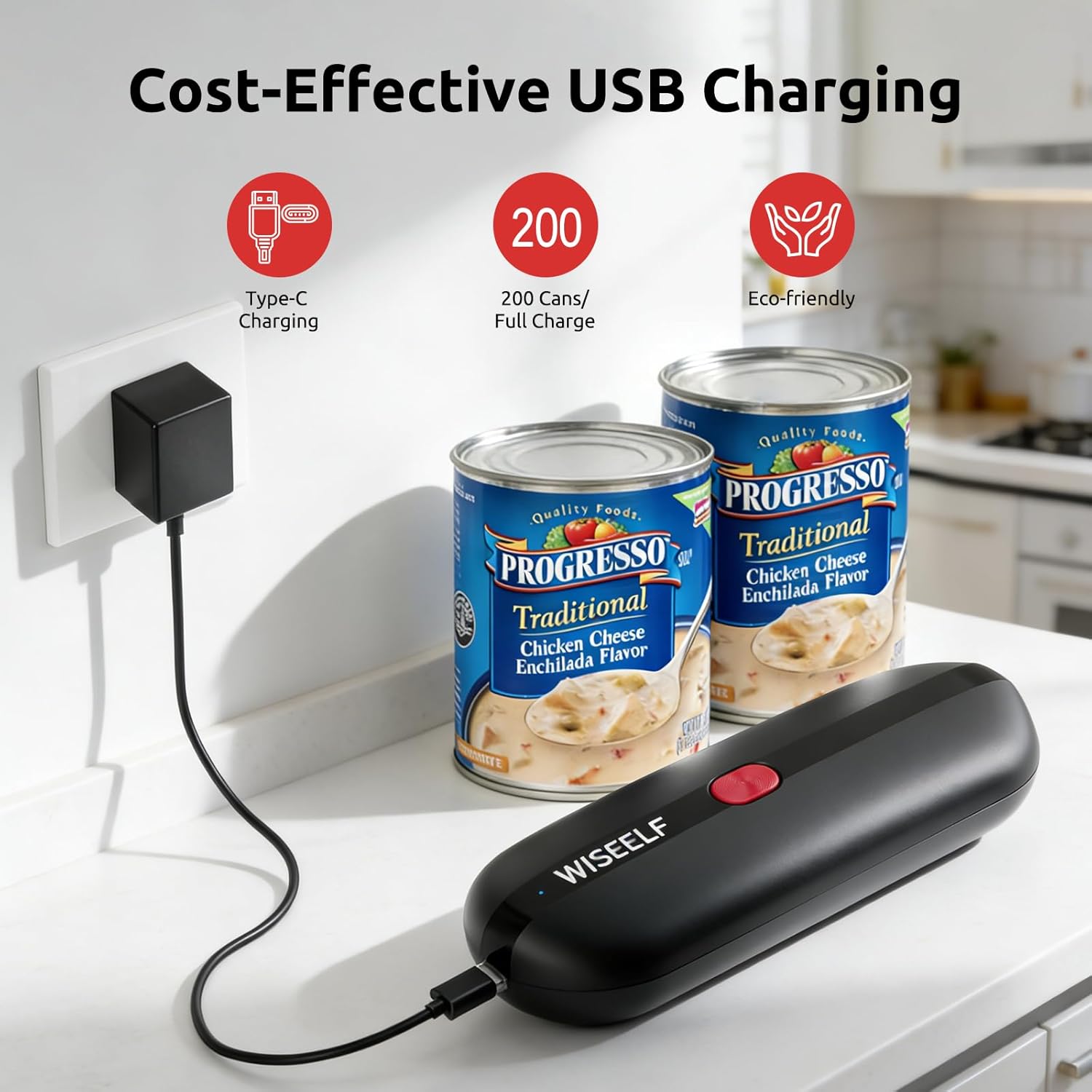 Electric Can Opener, One-Touch Automatic Can Opener for Seniors Fits All Can Sizes, Hands-Free&Smooth Safety for Arthritis and Kitchen