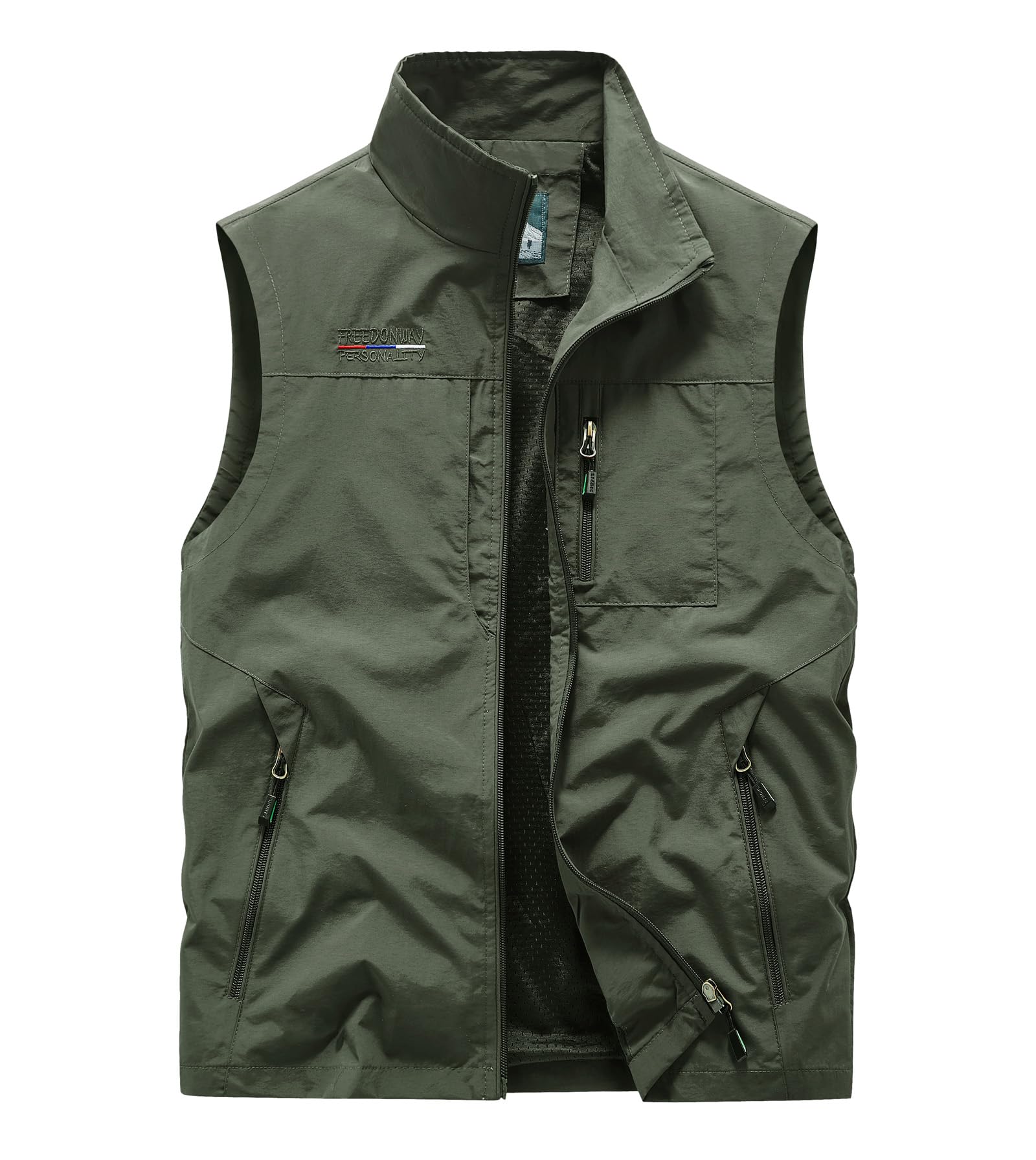 Lightweight Outdoor Vest Jacket for Men, Windbreaker for Golf, Safari, Travel, Fishing, Hiking
