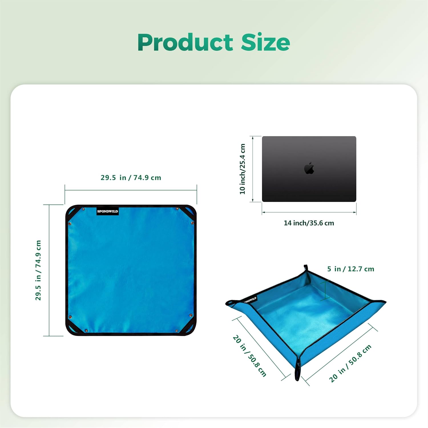 29.5"x29.5" Plant Transplanting Mat - Thickened Waterproof Potting Mat, Succulent Gardening Mat, Portable Repotting Mat for Mess Control (PVC-Blue) image 2
