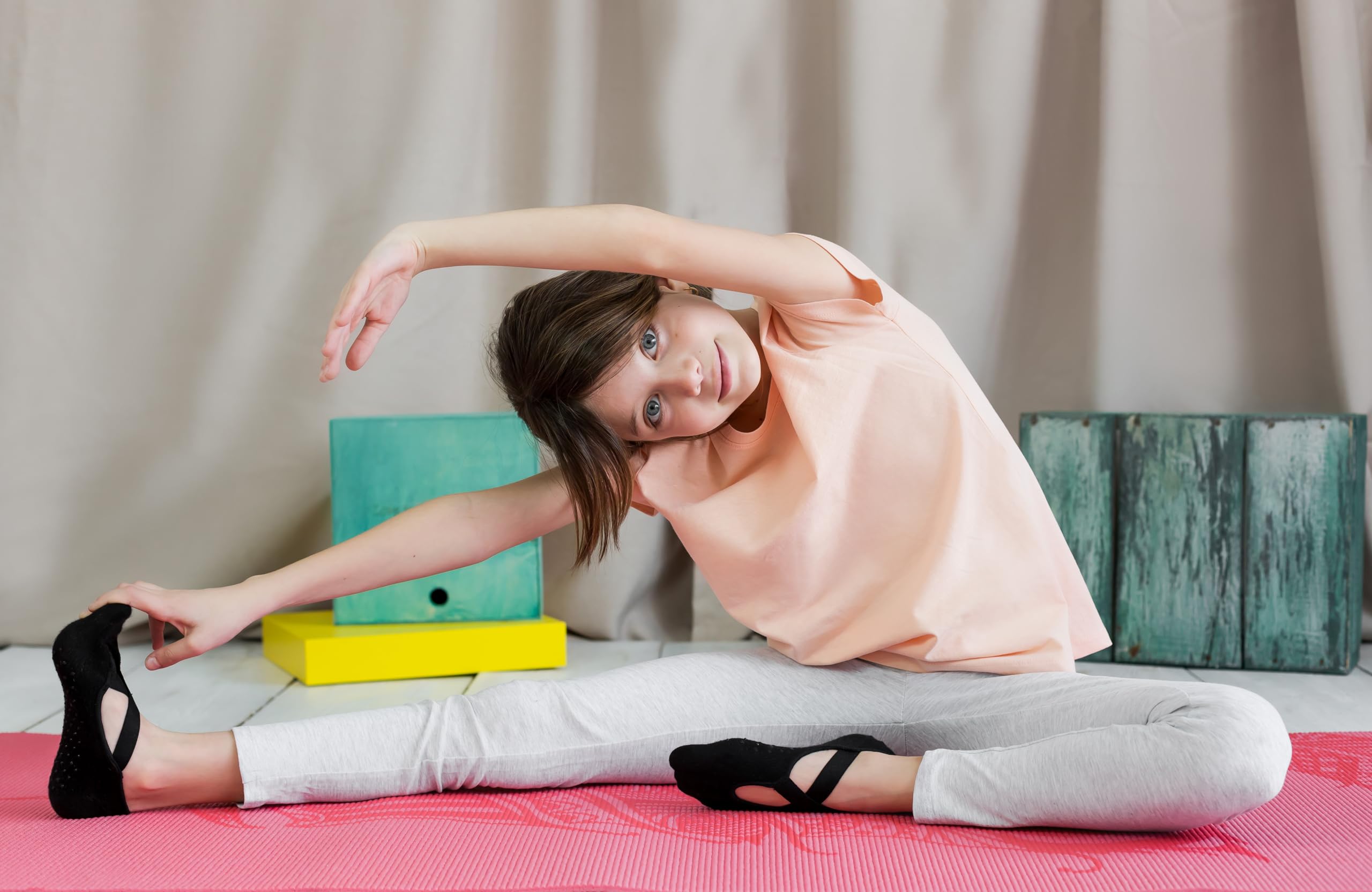 Melankoli Calcetines antideslizantes para niñas de 6 a 8 años, para pilates, yoga, baile, ballet, etc
