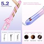 Roulement rotatif en fer 1 Inch,Tirage automatique de curling,Taille de curling facile à utiliser pour tous les types de cheveux,Barre auto-rotation avec double tension,Chauffage rapide pour le collage des cheveux longue durée