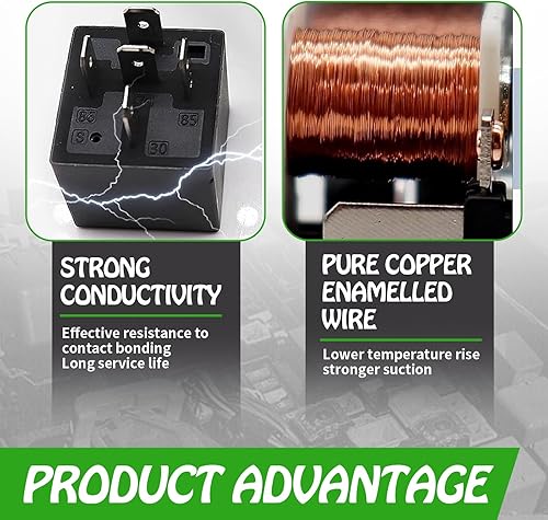 Miniatura 4 de Yumfugu 4 relés automotrices de 40 A, interruptor de relé de automóvil de 5 pines, relé impermeable de 12 V, repuesto para motor fuera de borda de