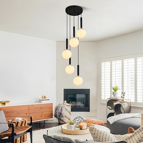 Miniatura 57 de KCO Iluminación moderna globo luces colgantes iluminación isla de cocina luz colgante blanco y dorado iluminación colgante individual vidrio