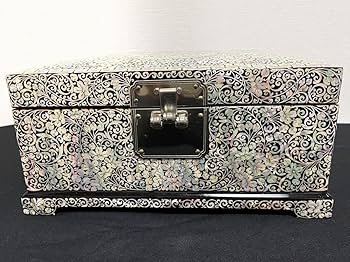 韓国　螺鈿ジュエリーボックス　貝細工　小物入れ Amazon.co.jp: 極 韓国 螺鈿細工 螺鈿漆器 宝石箱 ジュエリー