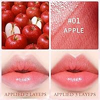 Vista 3 de Juego de 4 colores de tinte de labios, tinte labial acuoso, mini lápiz labial líquido mate, tinte labial de larga duración, impermeable, brillo