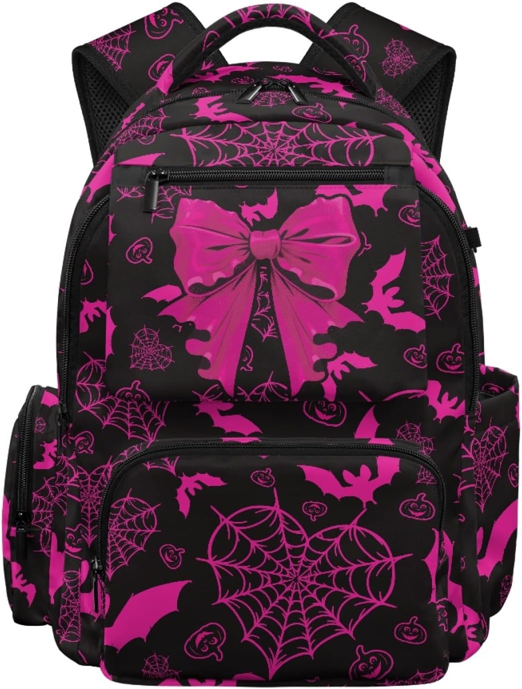 Camouflage Bow Backpack for School Kids Girls Large Capacity Schoolbags with Side Pockets Bookbags, 17 Inches College Students Backpacks Lightweight Laptop Daypack