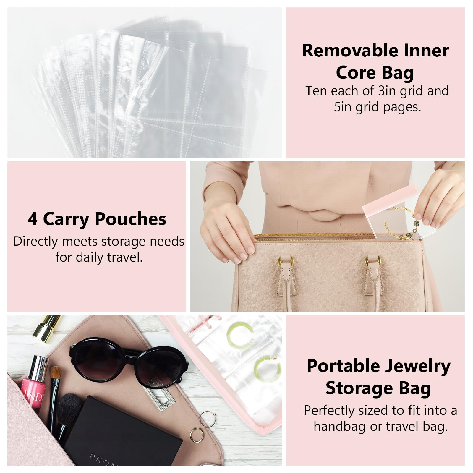 50 Pochettes Bijoux En Forme De Cœur - Anti-ternissement, Transparentes, Refermables - Pour Rangement Bagues, Colliers, Boucles D'oreilles