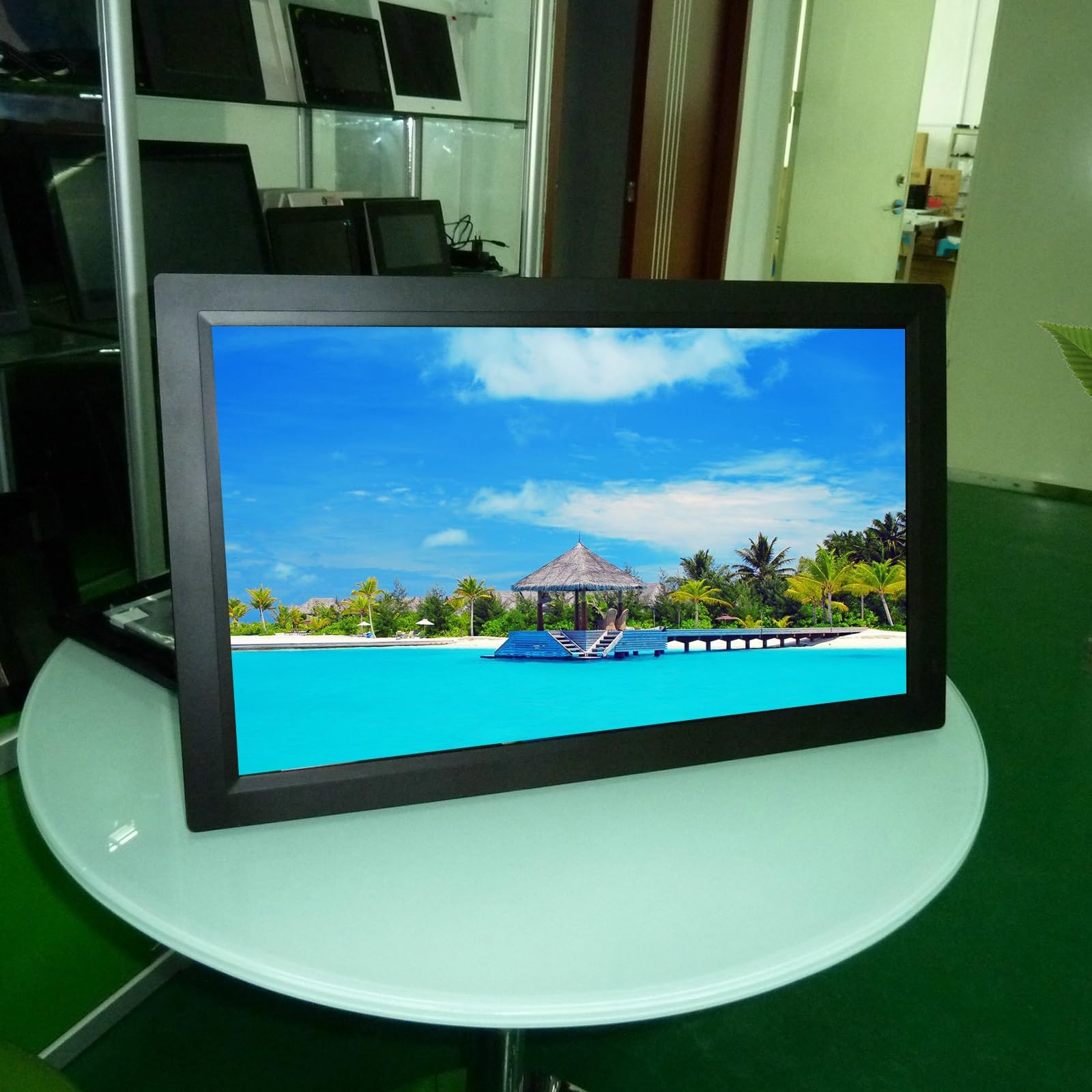 Cornice Digitale Ad Alta Definizione da Parete, Schermo IPS da 22 Pollici, Supporta USB/SD, con Telecomando E Sensore di Movimento(Black)