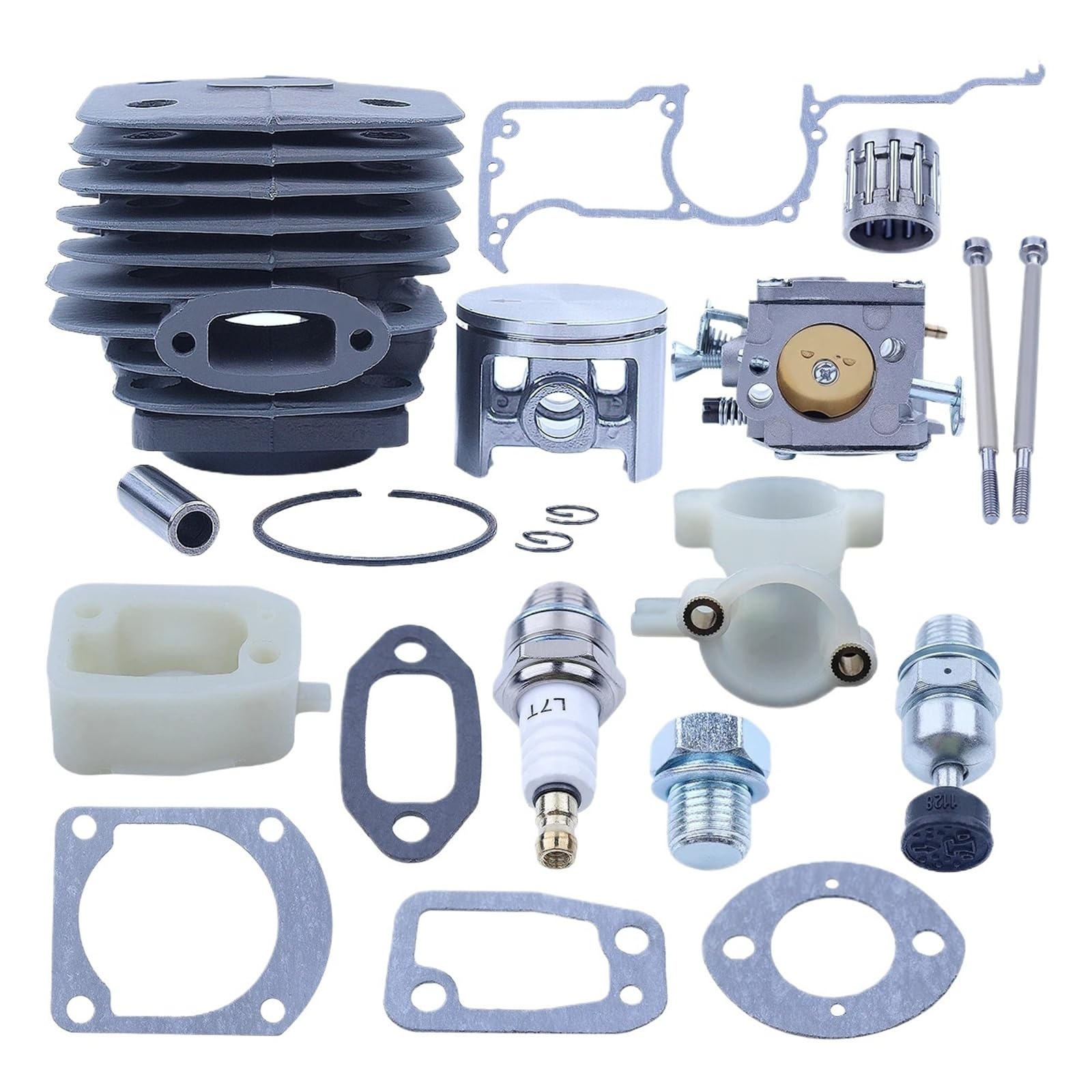 Compatible avec le Kit de révision Piston cylindre à gros alésage 52mm Husqvarna 266XP 266 266SE XP SE 61 pièces entretoise d'admission