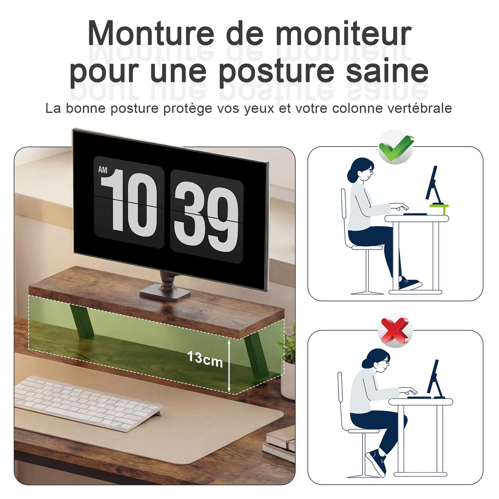 JUMMICO Bureau d'angle en L Réversible Style Industriel, 140x100 cm avec Aspect Bois Brûlé, Bureau Gamer avec Étagères de Rangement et Support Moniteur, Prise Intégrée