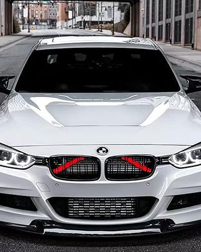 Vista 7 de Tiras de parrilla para BMW F30 F32 F20 F36, insertos de rejilla de riñón para BMW Serie 3 4 (rojo)