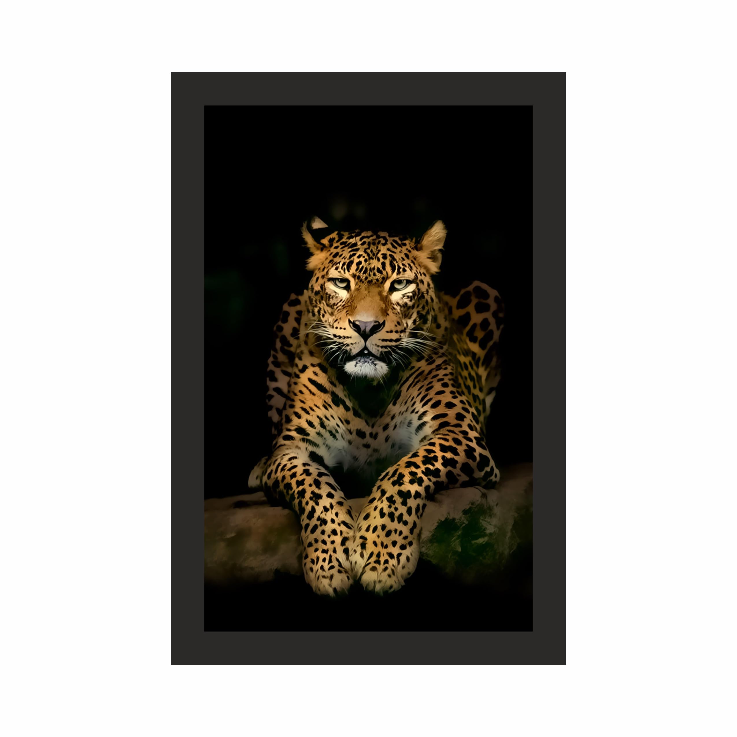 Resting Leopard Wall Art Frame 12x18 Inch