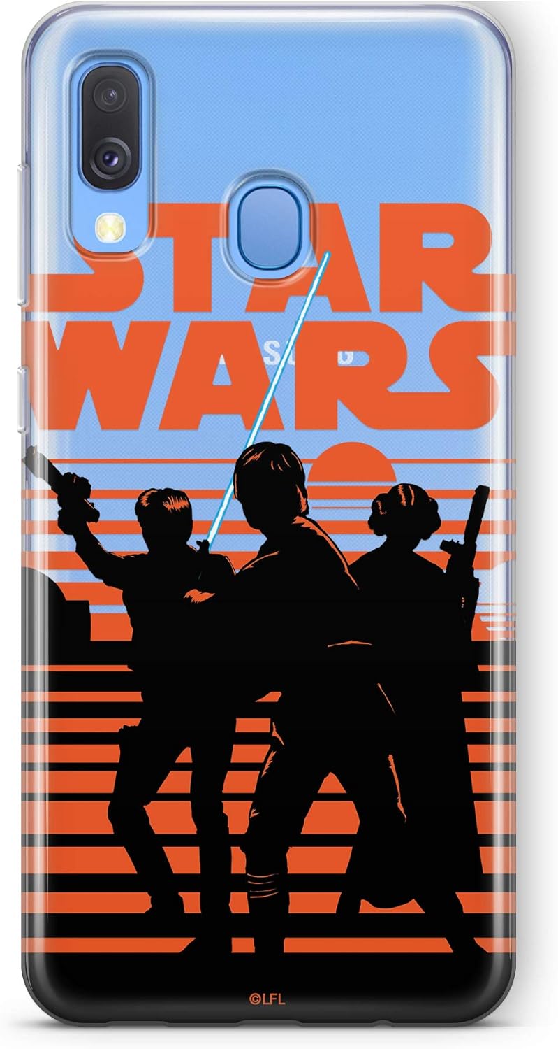 ERT GROUP Original Star Wars TPU Case for Samsung Galaxy A40, Liquid Silicone Cover, Flexible and Slim, Protective for Screen, Shockproof and Anti-Scratch Phone Case Transparent