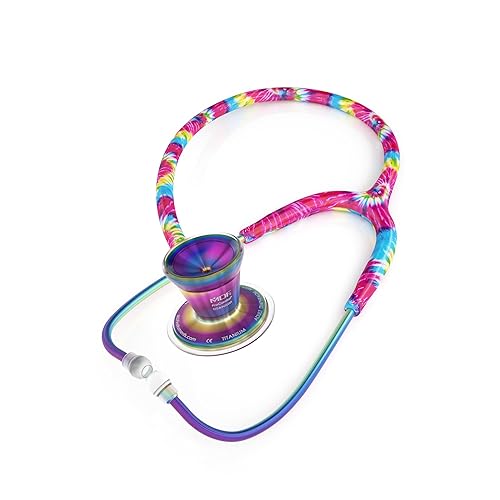 MDF Instruments Haight-Ash Kaleidoscope ProCardial Cardiology Estetoscopio, titanio ligero, adulto, doble cabeza, tubo de ceniza Haight,