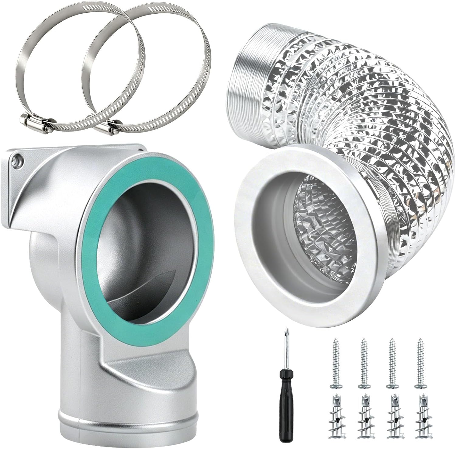 Magnetic Dryer Vent Kit, 4 Inch 90 Degree Quick Connect Vent Hose