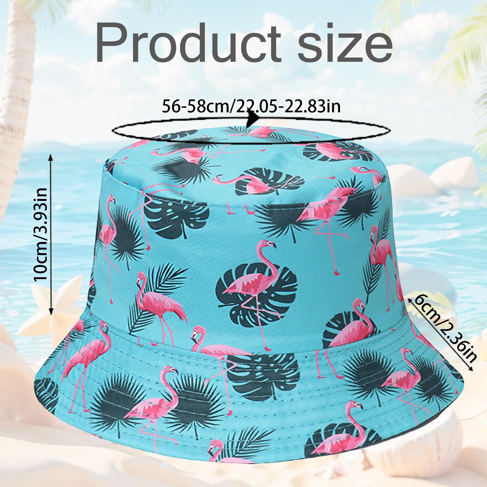 Sombrero de pescador, sombrero para el sol, sombrero de pesca plegable para senderismo, camping, vacaciones (flamenco), azul, Talla única