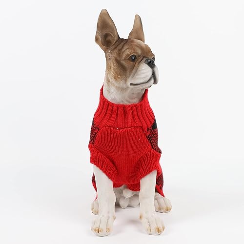 Miniatura 4 de Suéteres navideños para perros medianos, ropa de Navidad para mascotas de invierno con rombos