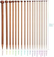 Vista 5 de Knitting Needles Set,36PCS Single Pointed Carbonized Knitting Needles, Sizes from 2.0mm-10.0mm, 25cmLength Knitting Tools for Handmade DIY Wool