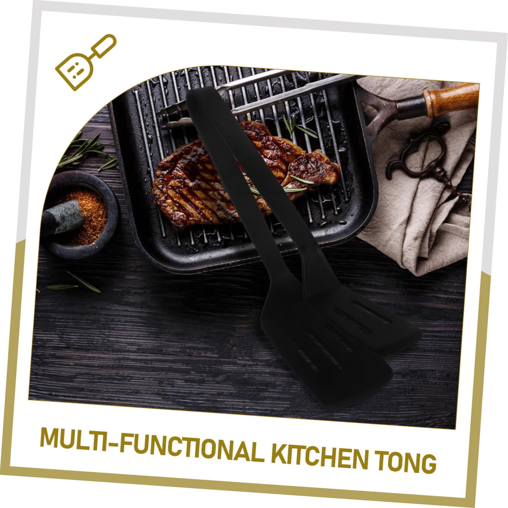 TOYANDONA 4stücke Küchenzange Spatel Und Grillzange Hitzebeständig Multifunktional Für Steak Fisch Und Eier Rutschfester Griff Für Täglichen Gebrauch