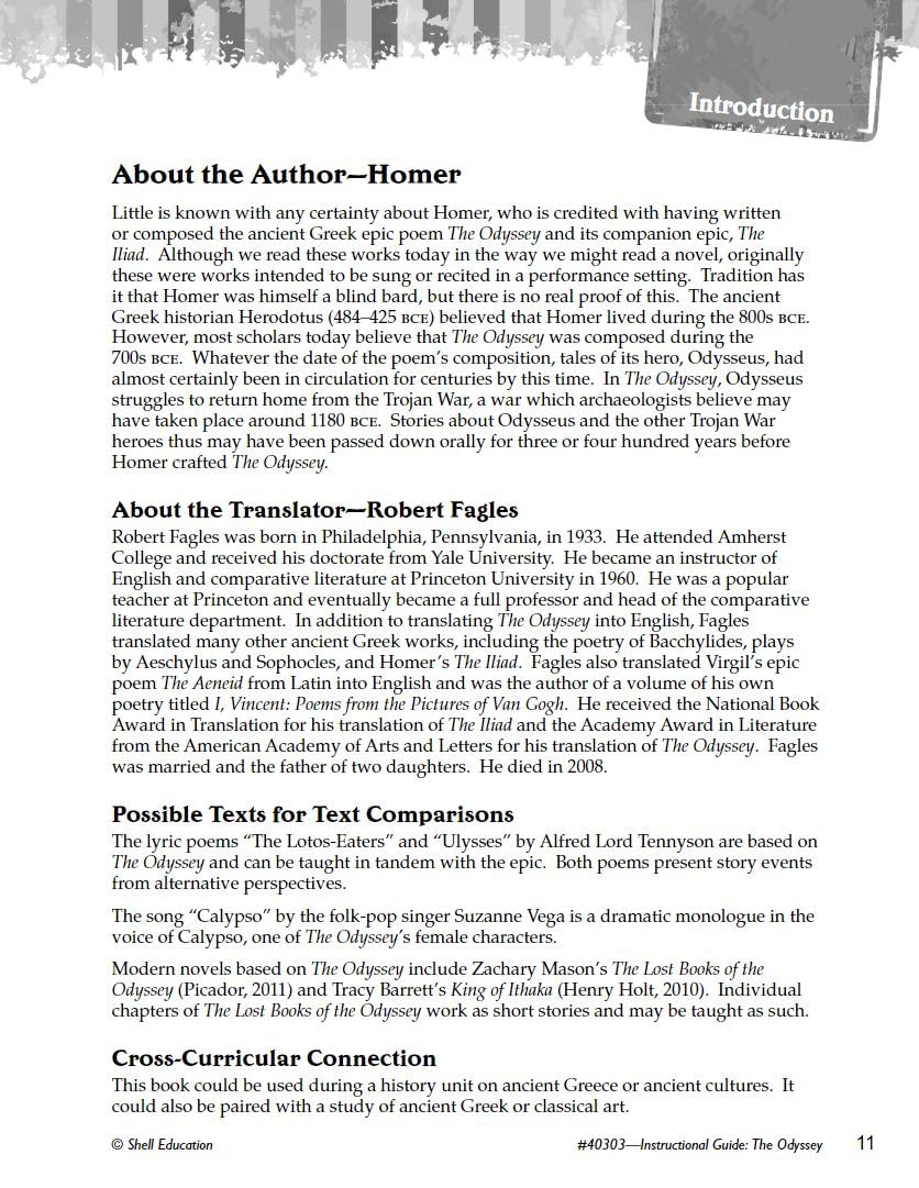 The Odyssey: An Instructional Guide for Literature - Novel Study Guide for High School Literature with Close Reading and Writing Activities (Great Works Classroom Resource) - Image 3