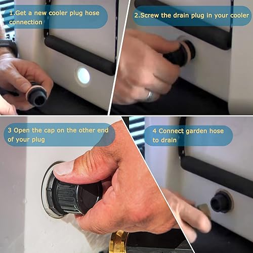 Miniatura 6 de Conexión de manguera de tapón de drenaje compatible con enfriador Yeti, repuesto de tapón de drenaje para la línea de enfriadores Roadie, Tundra y