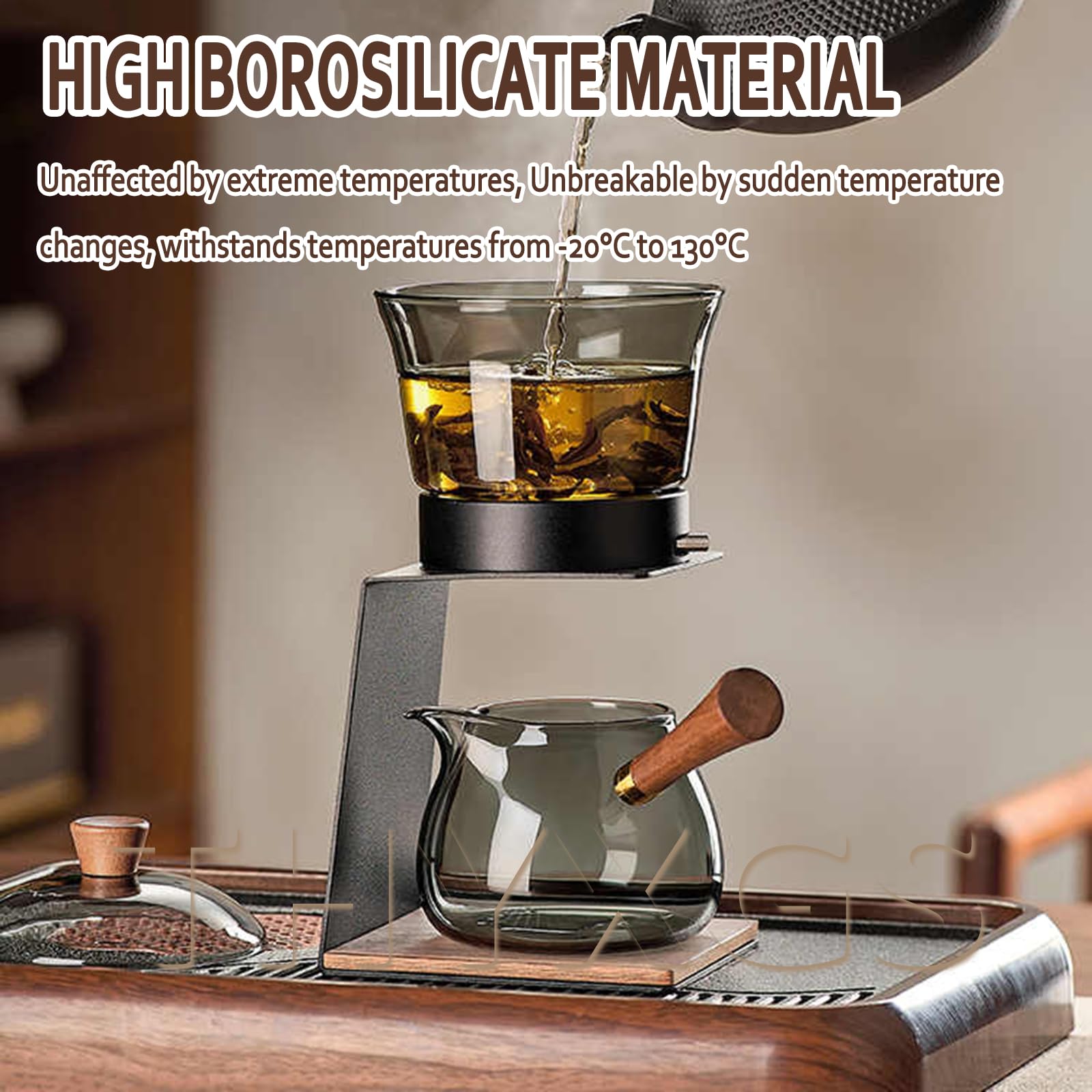 Infusore Automatico Magnetico per Il tè, Teiera in Stile Cinese con Infusore Automatico, Separazione tra tè E Acqua, Supporto in Lega, Rimovibile E Lavabile, per La Casa/casa da B