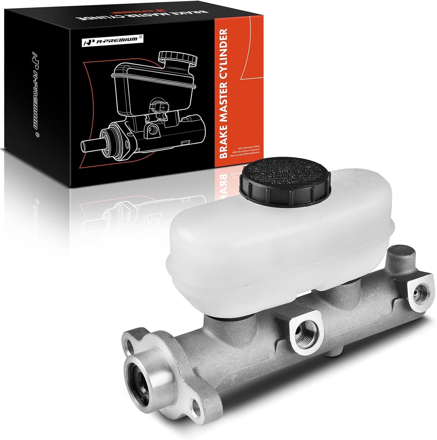 A-Premium Brake Master Cylinder with Reservoir and Cap Compatible with Ford Vehicles - Bronco 1987-1996, F-150 1987-2003, F-150 Heritage 2004, F-250 1987-1993, E-150 Econoline, E-250 Econoline