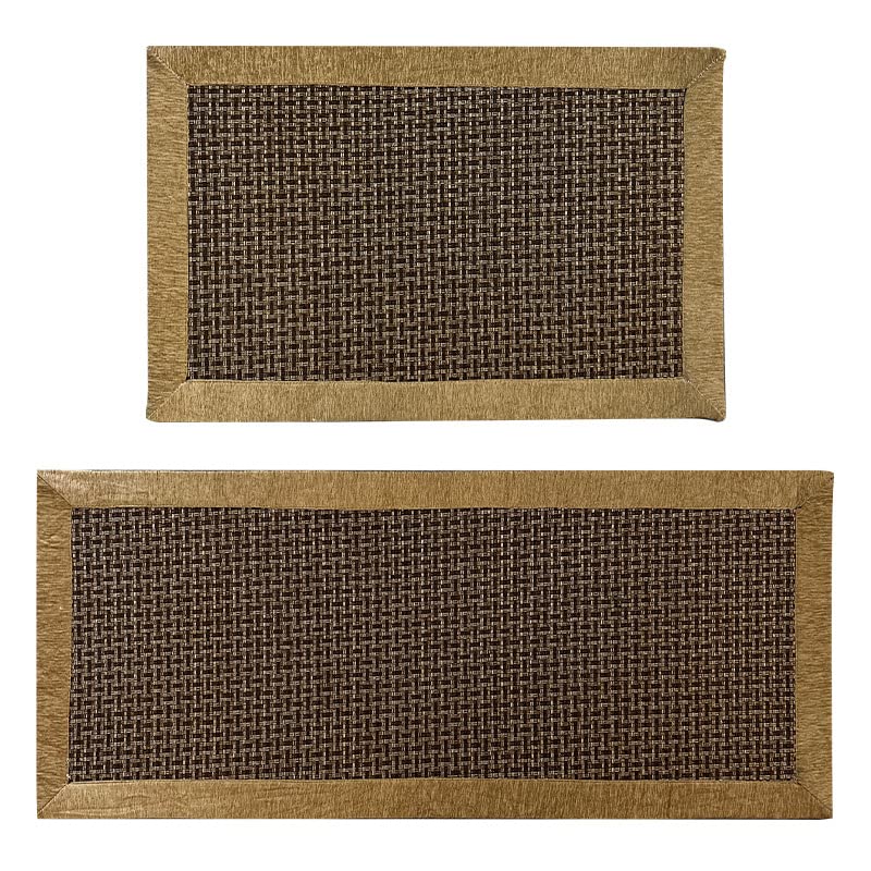 Tapis de bain marron 48x78 cm antidérapant à poils longs pour douche et baignoire