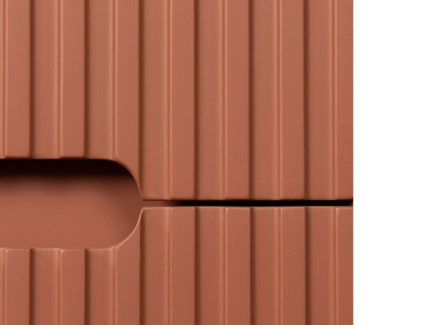 Vente-unique - Meuble sous Vasque Suspendu strié Terracotta - 120 cm - PAVANI