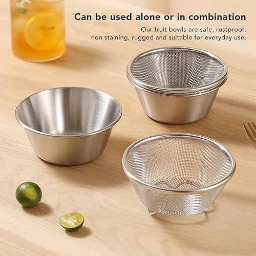 Miniatura 7 de Juego de cuencos de colador de acero inoxidable, cuencos para mezclar tazón de lavado de arroz, colador de alimentos, cesta de lavado de frutas y
