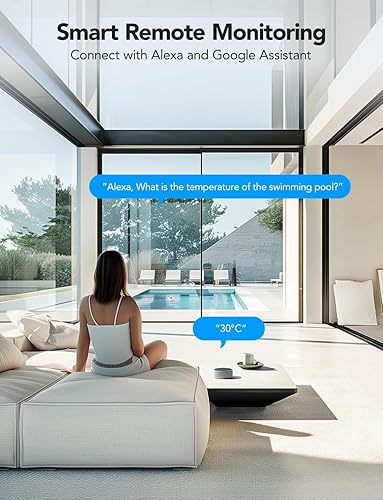 Miniatura 9 de GoveeLife Termómetro inteligente para piscina y baño, aplicación inalámbrica, fácil de leer, termómetro digital WiFi flotante con IPX7 impermeable,