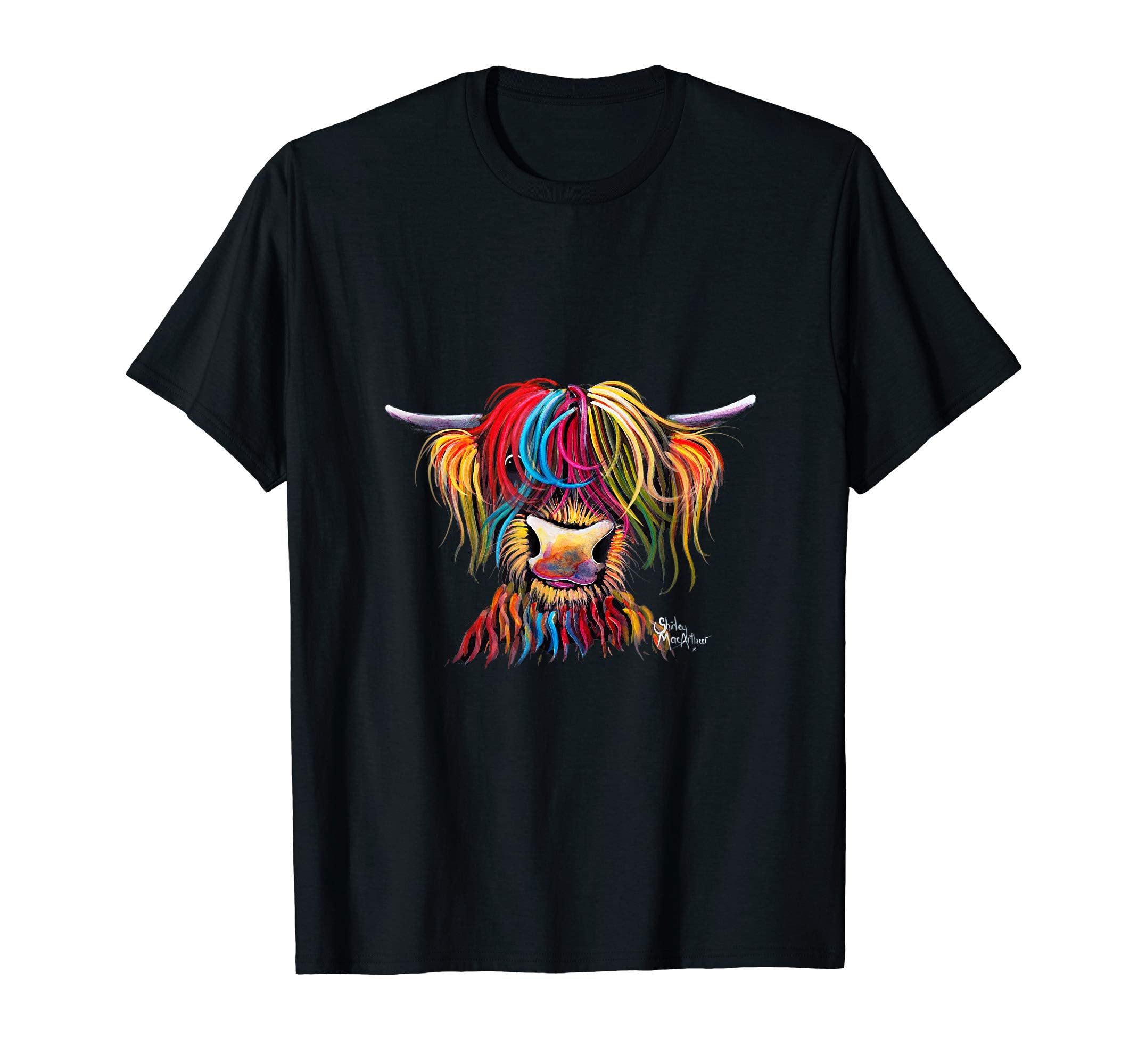 SHiRLeY MacARTHuRFunny Highland Cow 3 Mum Gift, For Her, For Birthday, Dad T-Shirt