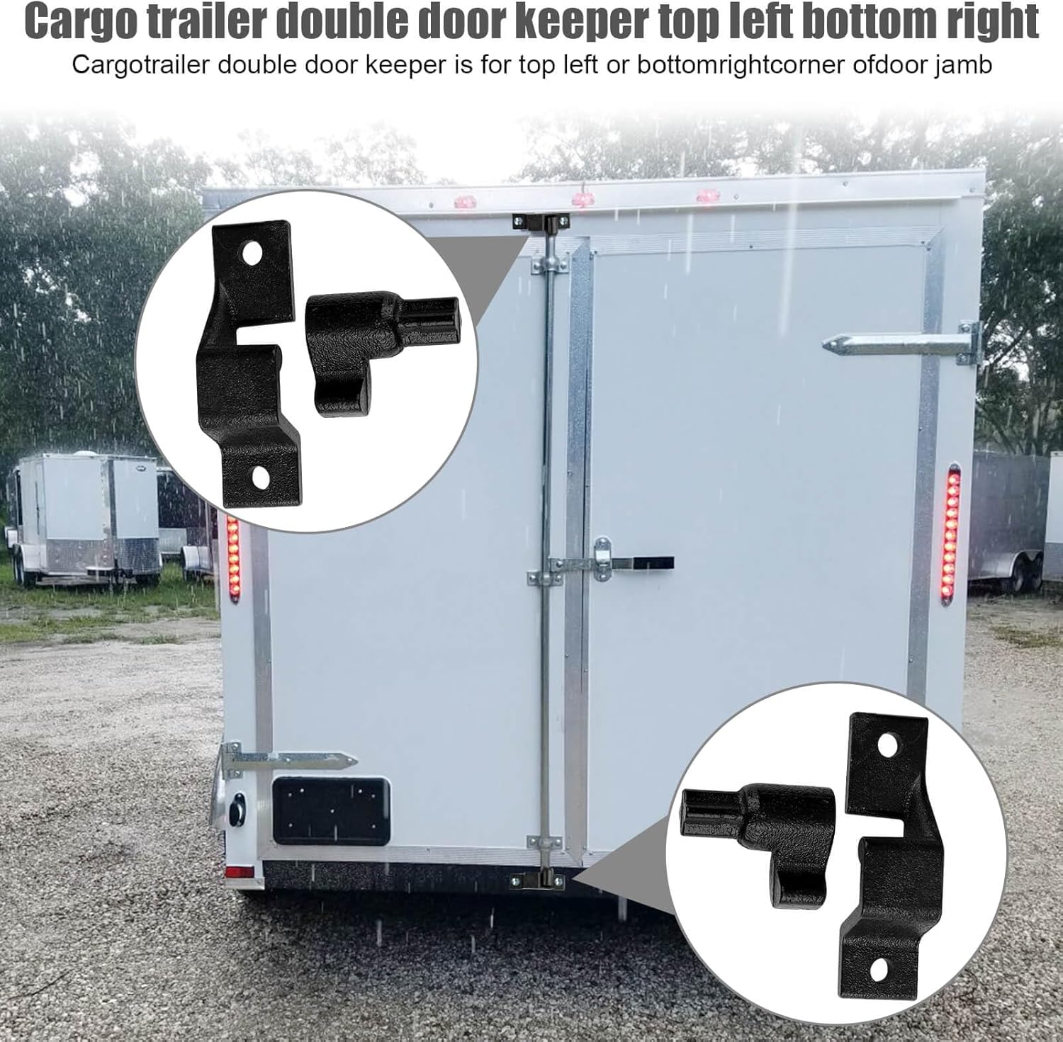 Dump Trailer Cam Lock Door Assembly Set, Replacement for Cam Bar Rear/Side Trailer Door Keepers, Cargo Trailer Double Door Keeper for Trailer Door Cam Lock Hardware Assemblies - (Set of 4)