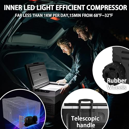 Miniatura 6 de Refrigerador de 12 voltios, mini refrigerador portátil para automóvil de 46 cuartos (43 L), compresor congelador eléctrico -468, 1224V DC 100-240V