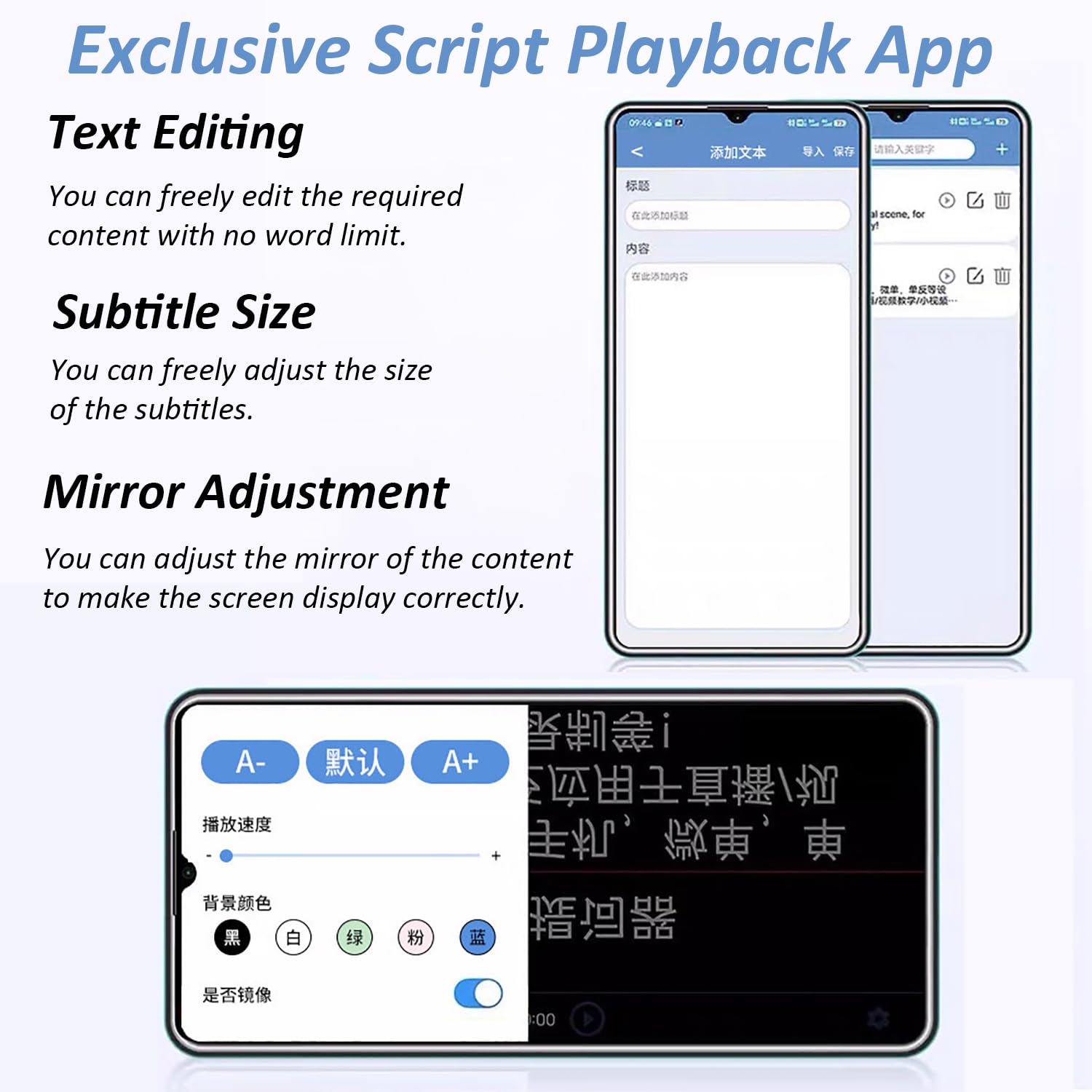 T24 Teleprompter Kamera mit Monitor mit Fernbedienung und App Steuerung, Tragetasche für Smartphone Tablet Kamera, Bis zu 12 Zoll, für YouTube Twitch Live Streaming Konferenzen
