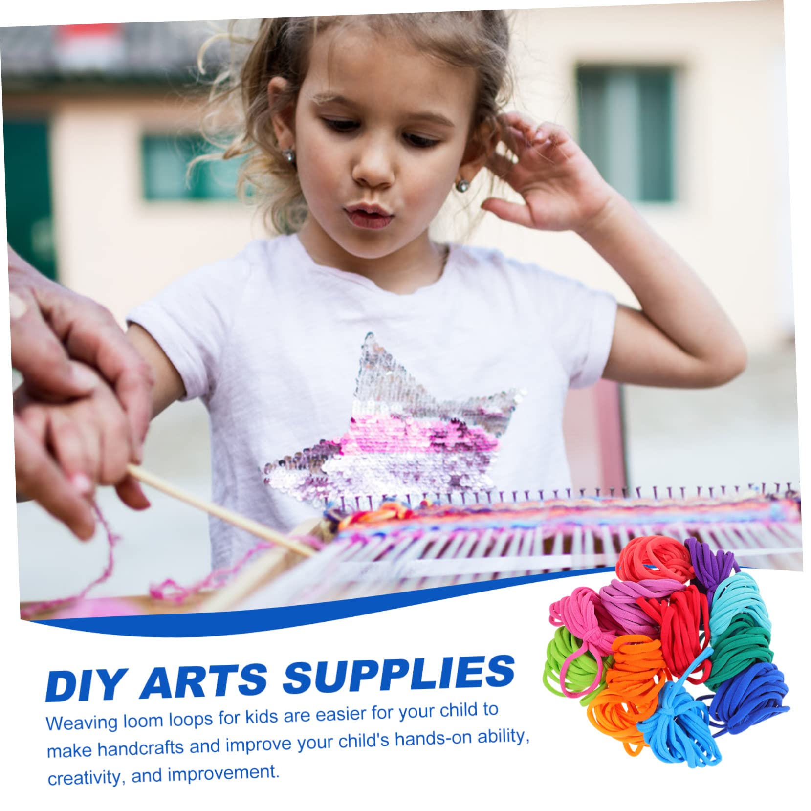 192pcs Elastic Braided Rope Weaving for Potholder Loom DIY Holiday Stocking Stuffers Loom Potholder Loop Refill Christmas Socks Loom Kit for Kids Child Lota Elasticity Acrylic