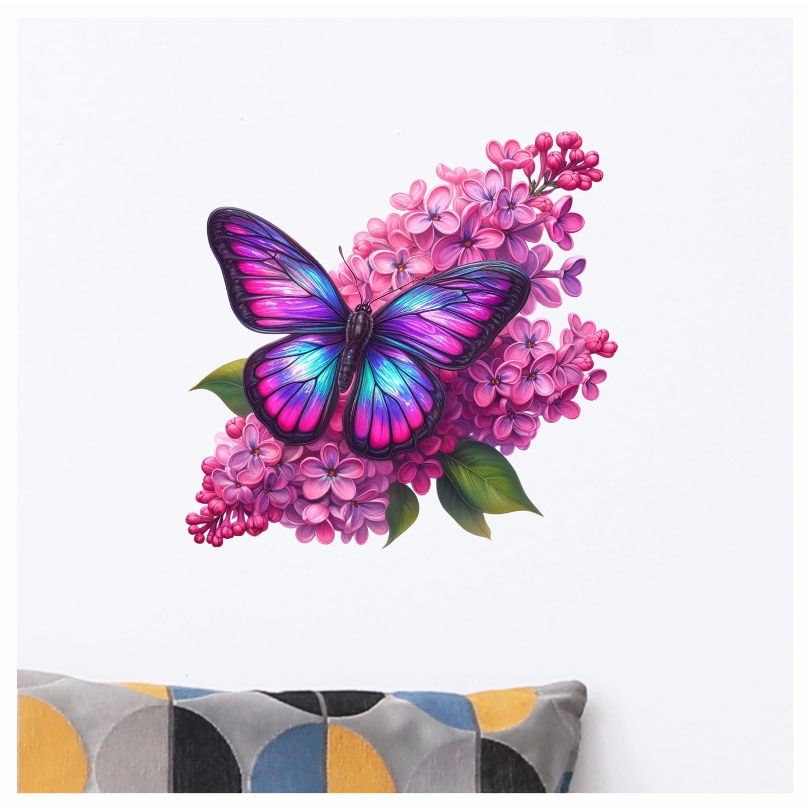 x4 Violet Butterfly Flower Vinyl Stickers - Image 4