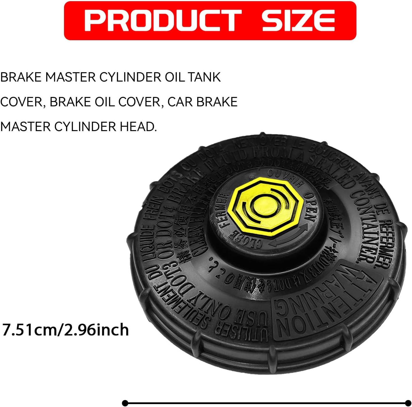 Brake Fluid Cap Brake Master Cylinder Cap Brakes Fluid Reservoir Caps Replacement for Honda Accord Hybrid OEM# 46662-SLE-J01 46662-SDC-A02 46662-S8A-003, Brakes Master Cylinder Tank Caps Cover