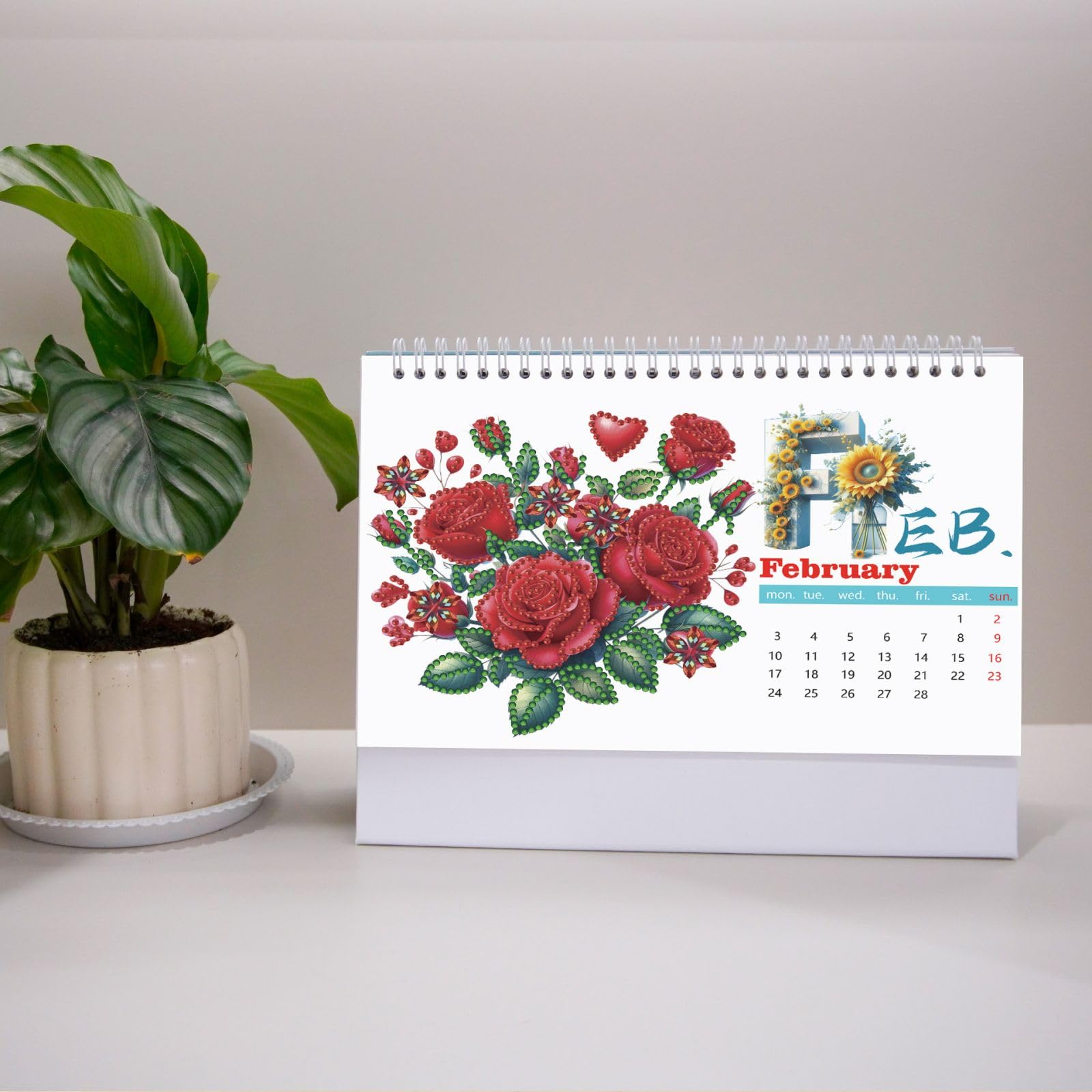 CXINLKY Diamond Art Painting Tischkalender 2026 - DIY Kalender Mit To-Do-Liste | Weihnachten Geschenk Idee