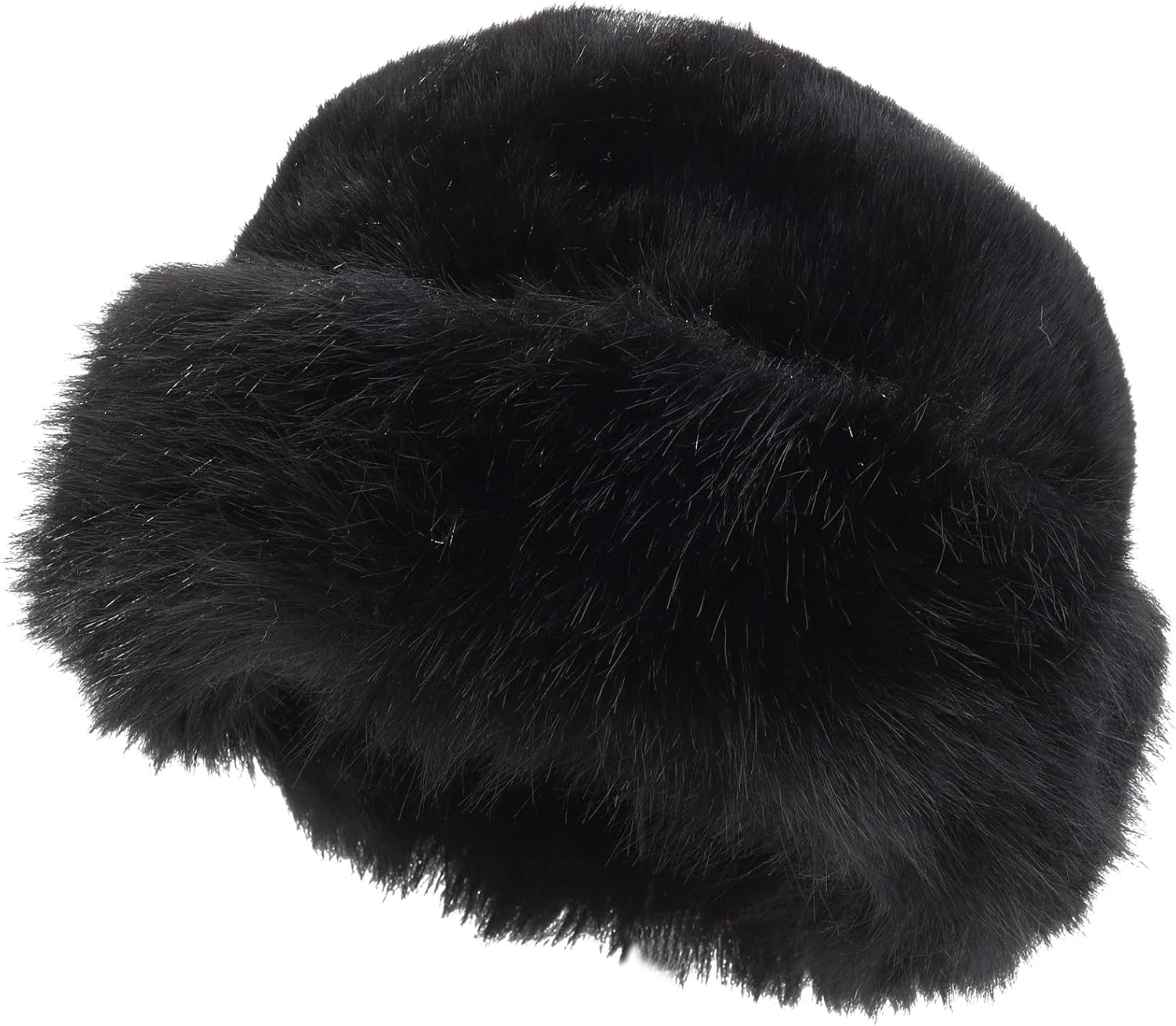 Manfnee Faux Fur Winter Bucket Hat for Women Warm Fluffy Fisherman Hat Fuzzy Bucket Hats for Outdoor