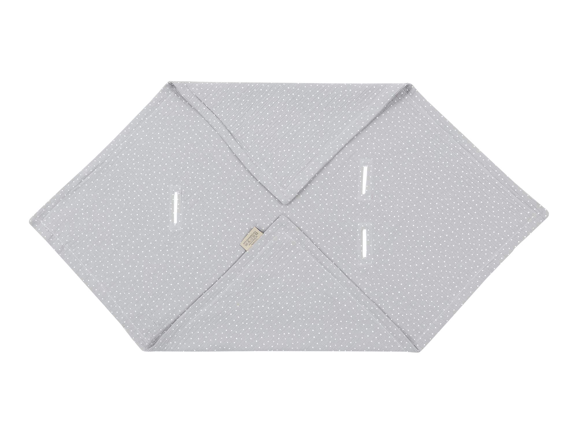 KraftKids Manta para portabebé de muselina con lunares grises de 75 x 75 cm, manta de bebé de muselina ligera y práctica para los días calurosos en verano
