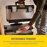 STANLEY FATMAX Rolling Workshop, 4-in1 Units including Removable Toolbox, Telescopic Handle, Large Storage, Compact Mobile Workstation, 1-95-622 - 9