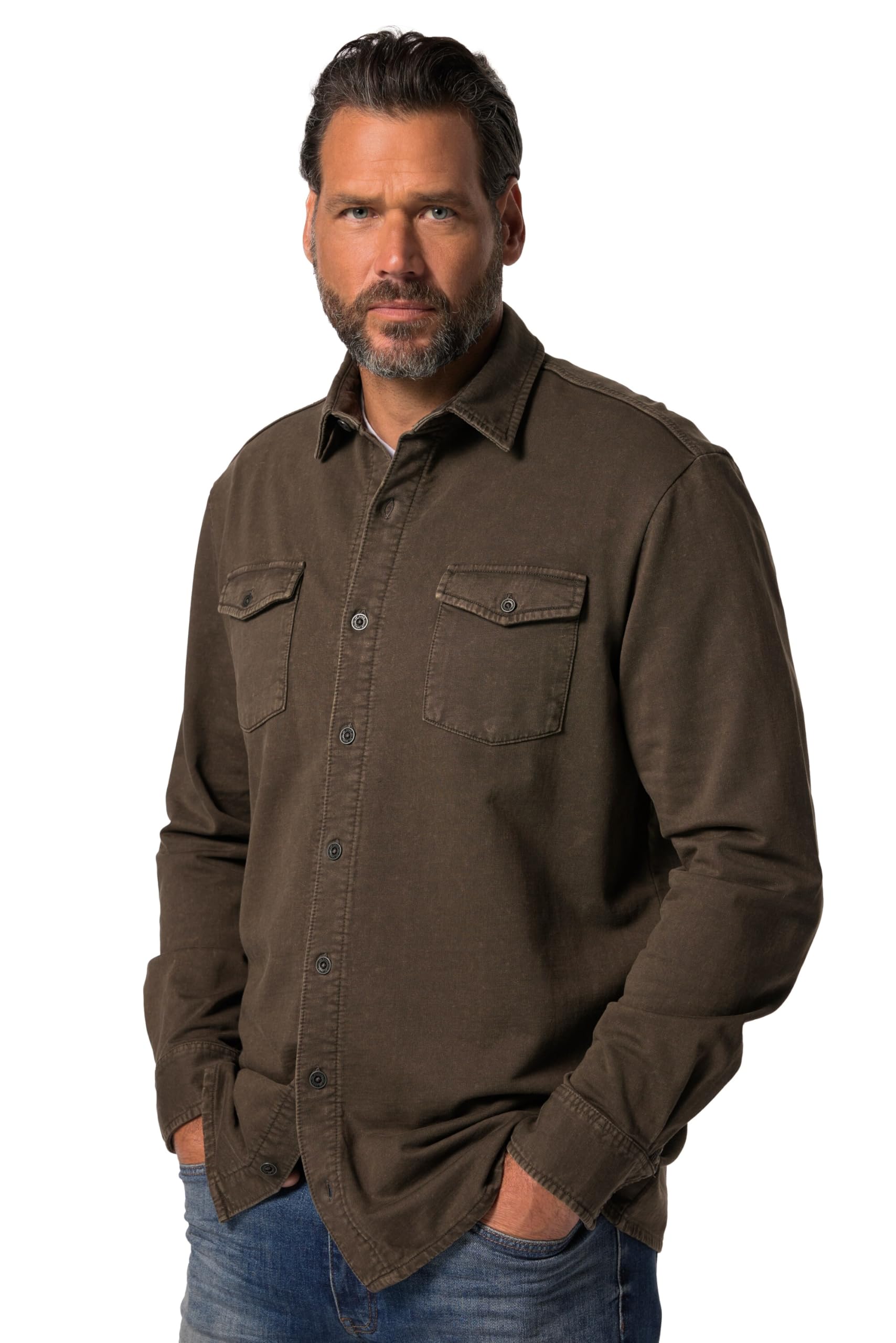 JP 1880 Men's Shirt, Hazelnut, 7XL
