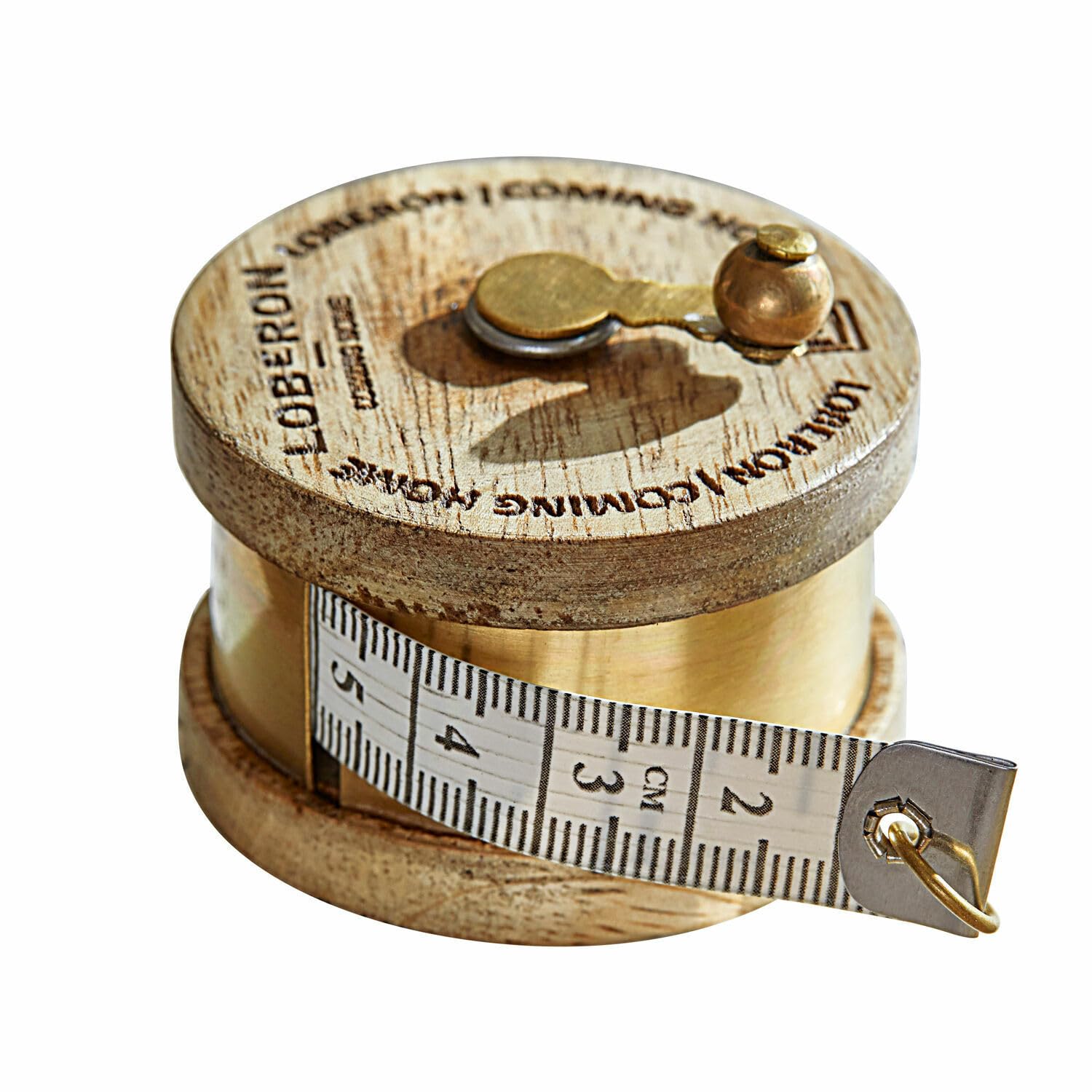 LOBERON Lewiston Metro a nastro - Legno di mango e ottone - Marchio Loberon, marrone antico