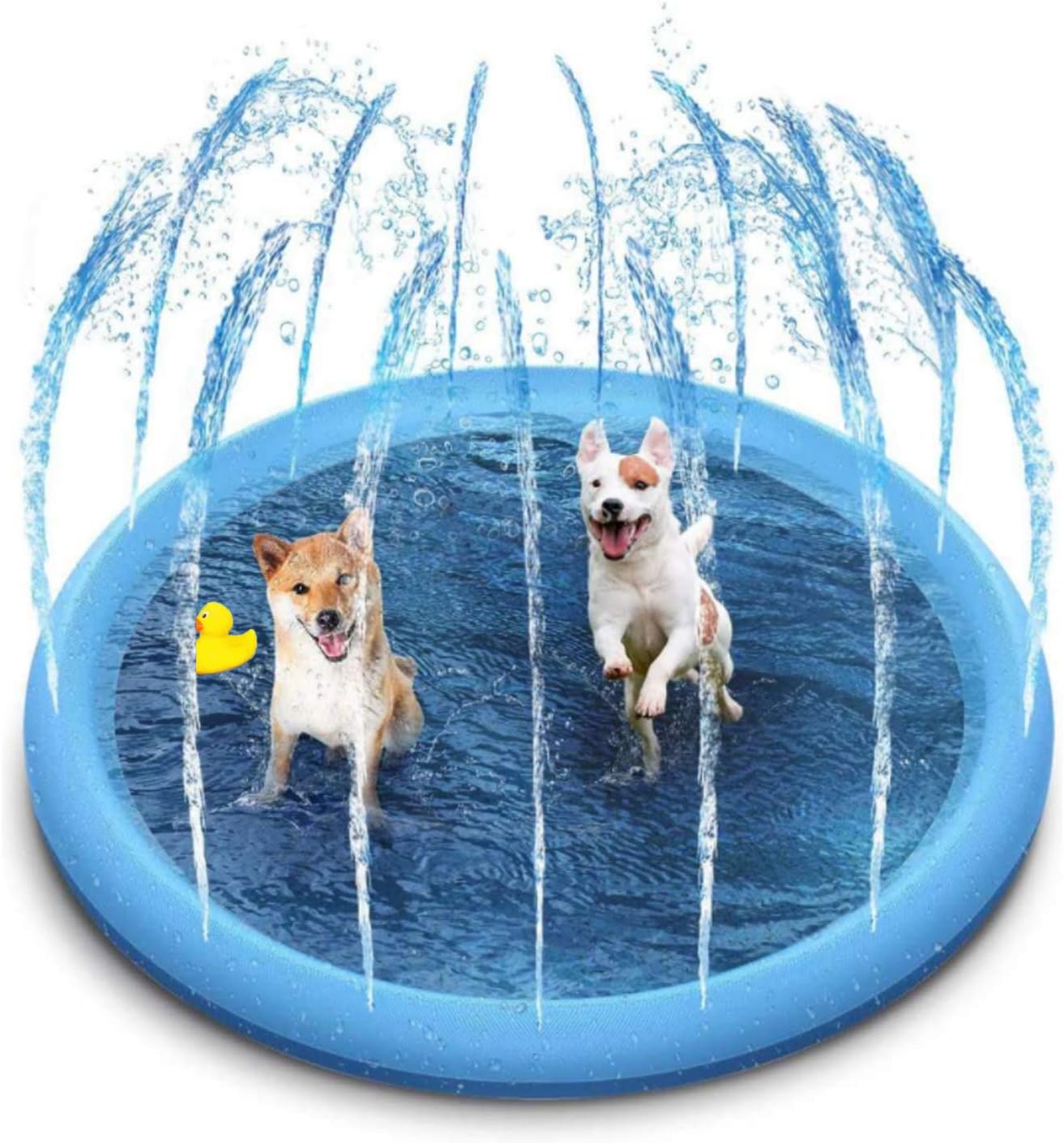 Dog Splash Pad Paddling Pool,67" Foldable Thickened Sprinkle and Splash Water Play Pad,Pet Summer Water Toys Spray Pad Wading Pool,Garden Outdoor Portable Sprinkler Kids Play Mat Outside