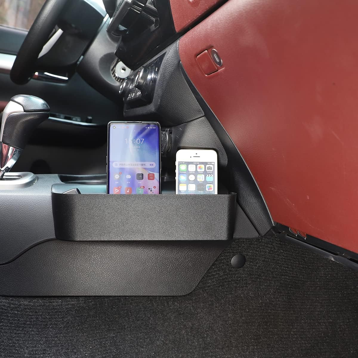 for Toyota Hilux 2015 2016 2017 2018 2019 2020 2021 ABS Black Armrest Center Console Both Side Storage Box (Left + Right)