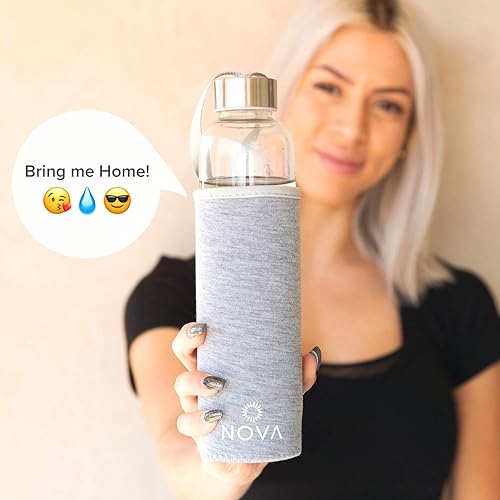 Miniatura 6 de Crystal Elixir - Botella de agua motivacional transparente con infusión + funda protectora + piedras curativas de cristales extraíbles  Botella de