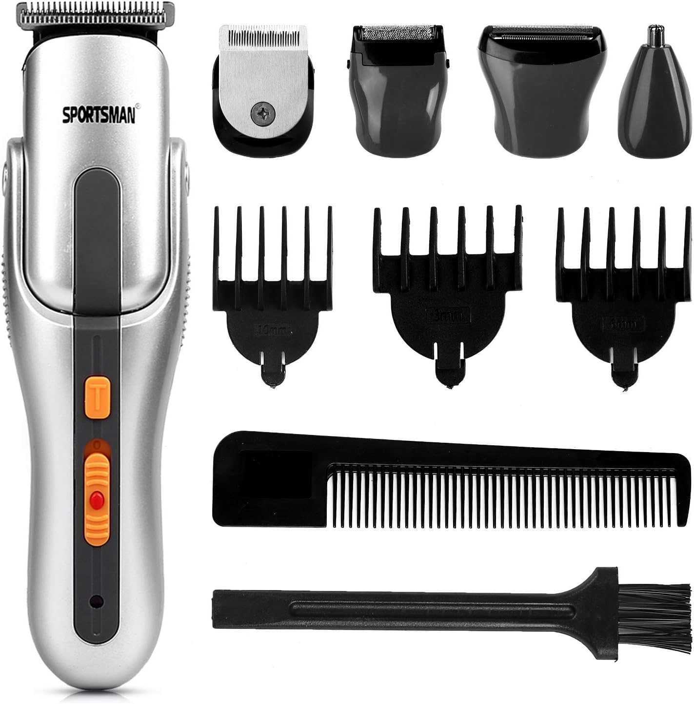 FociPow Shaver Trimmer, Hair Clipper Cordless Clippers Hair Beard Shaver Electric Haircut Trimmer Kit Waterproof Rechargeable Razor for Men and Family Use (Silver)