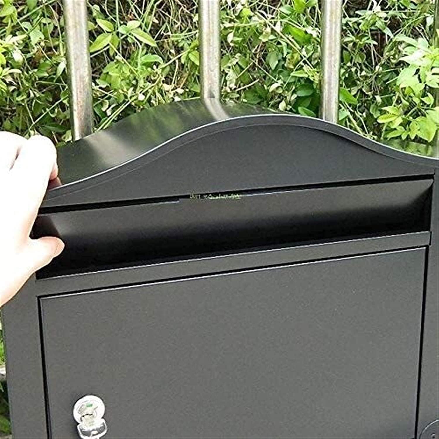 REMYS Suggestion Box Key Lock Box Donation Box Wall Mount Mailbox Galvanized Steel Waterproof Design Postbox Letter Box Outdoor Lockable Letter Box (Color : Black)